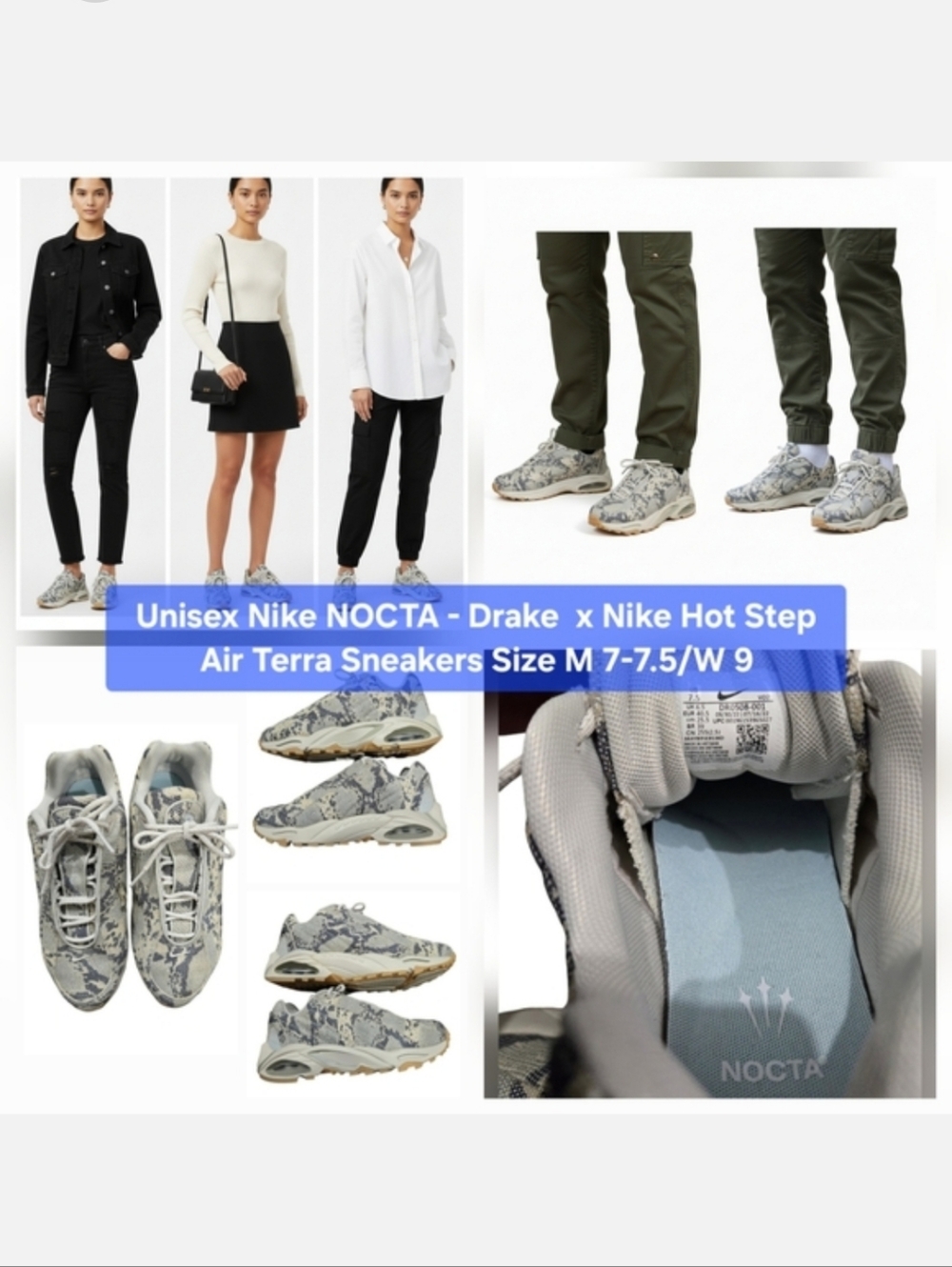 Unisex NOCTA - Drake x Nike Hot Step Air Terra Sneakers Size M 7- 7.5 - W 9